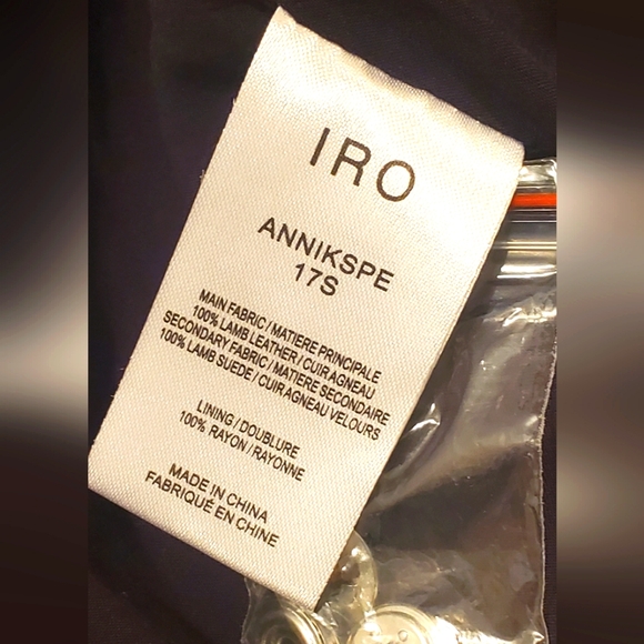 🔥Host Pick🔥NWT IRO women -size 42-leather moto Jacket-colorblock - Picture 10 of 15